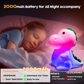 YunLone silicone night light with soft material safe for kids' room decor.