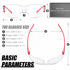 Yunsailing wraparound frames provide full peripheral eye protection and secure fit.