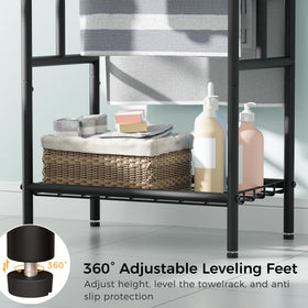YUNSCEND 110-pound capacity illustrates sturdy support for heavy towels.
