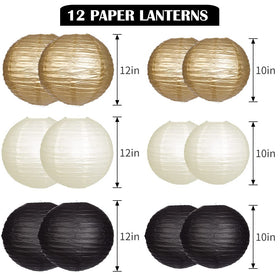 YUNXUAN black gold 12 inch lantern for ambient glow