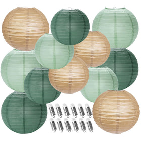 YUNXUAN paper lantern 10-inch sage green for indoor or outdoor gatherings