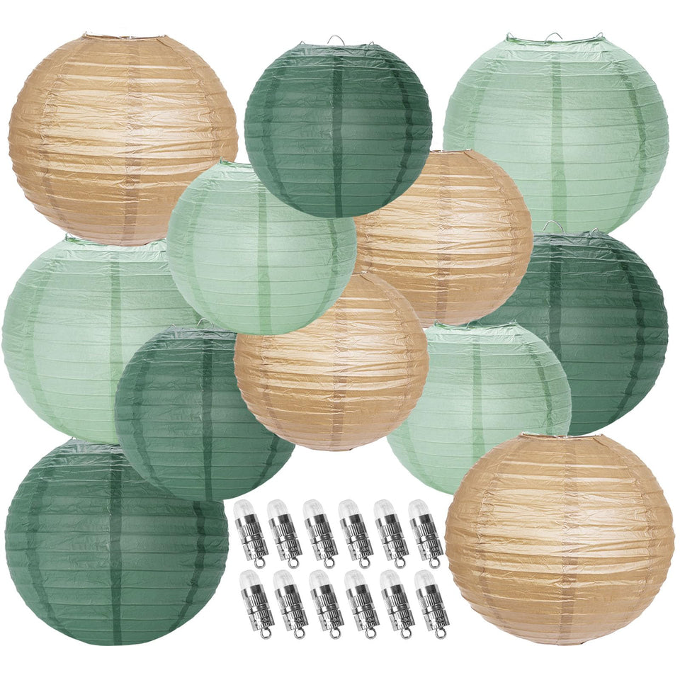 YUNXUAN paper lantern 10-inch sage green for indoor or outdoor gatherings