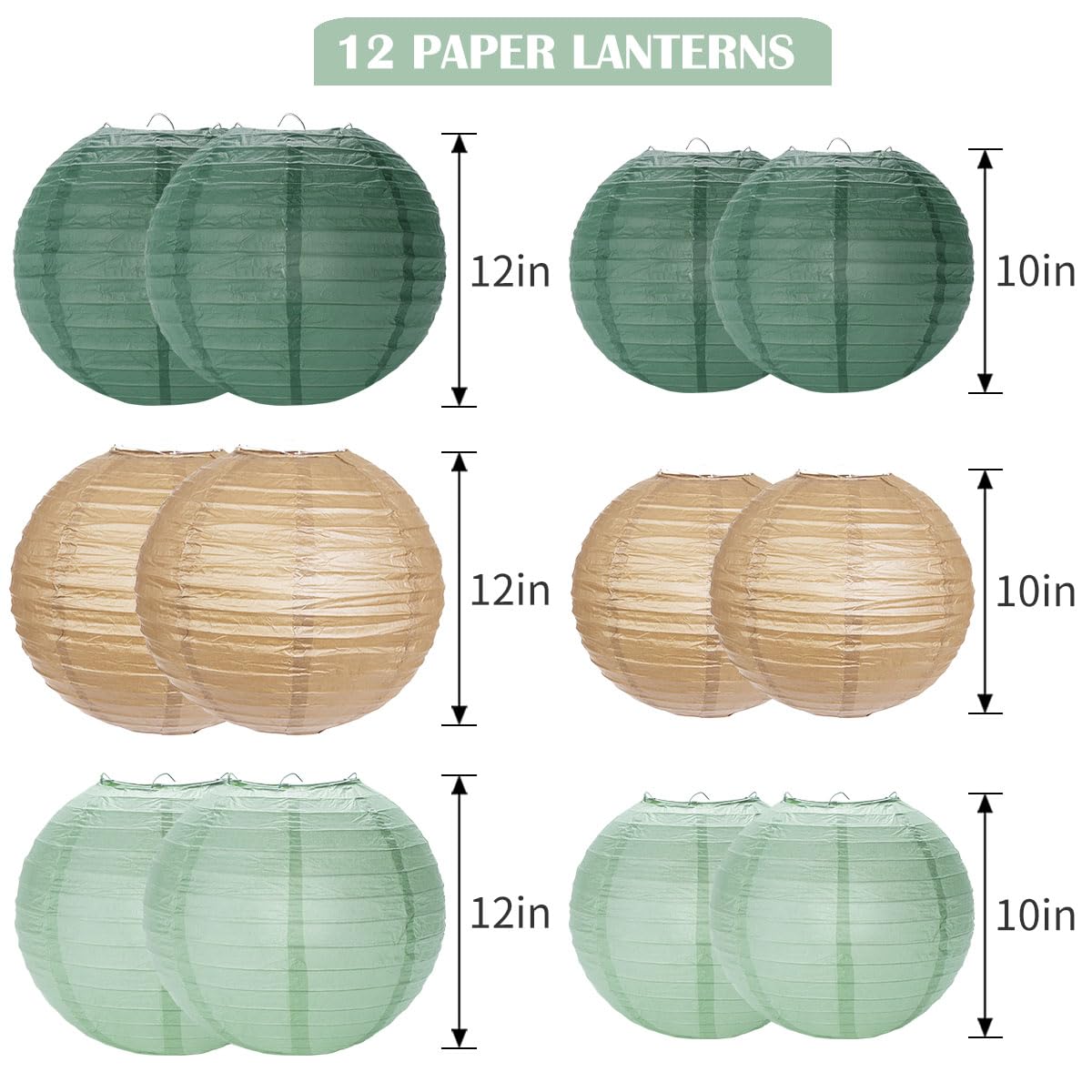 YUNXUAN paper lantern 12-inch forest green creates warm canopy lighting