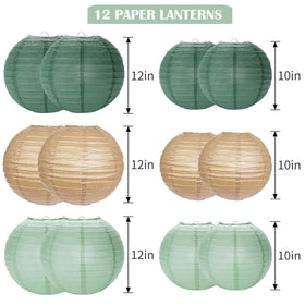 YUNXUAN paper lantern 12-inch forest green creates warm canopy lighting