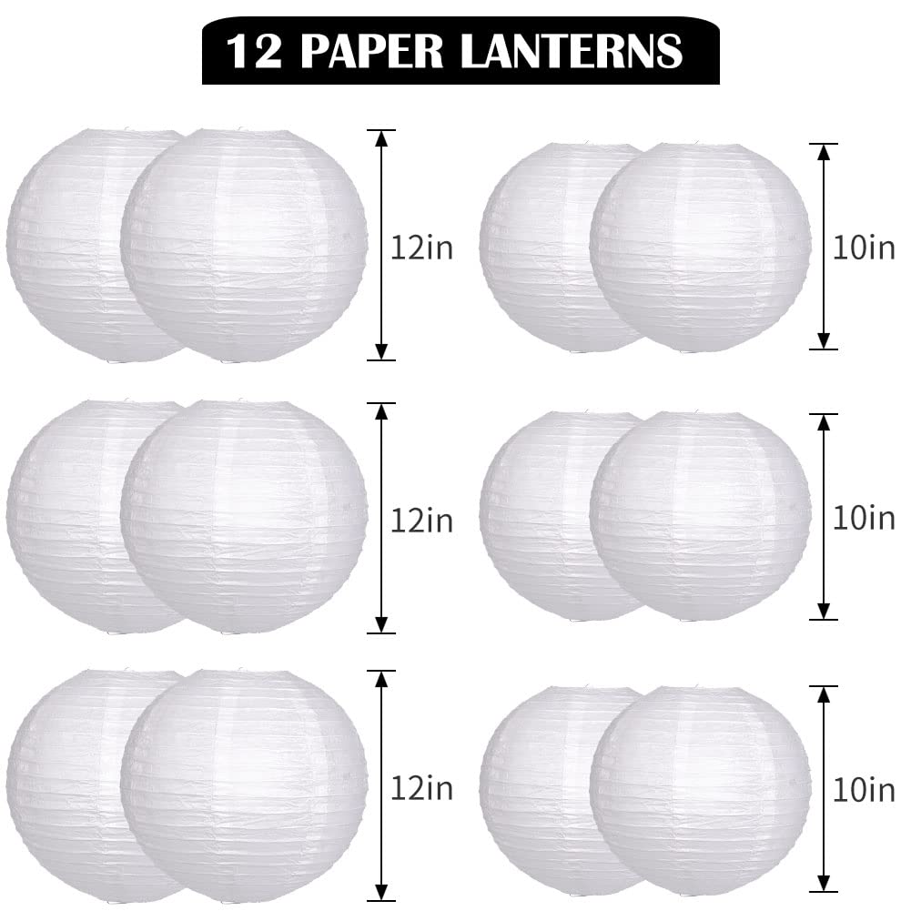 YUNXUAN white round paper lanterns for elegant decor
