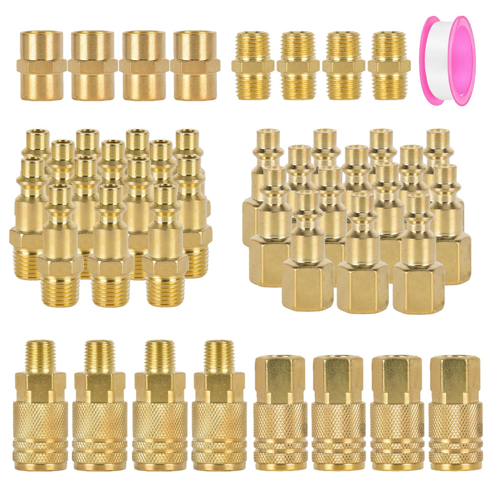 YUNXUNTENGLONG 45-piece air fittings kit for leak-free connections in workshops.