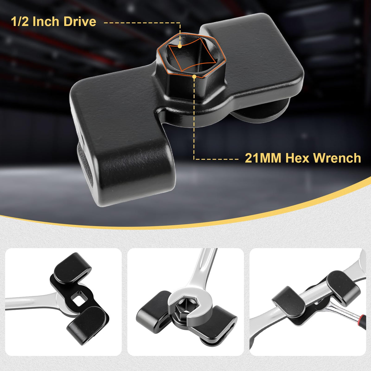 Yunziling wrench extender supports 21 mm hex drive for versatile use.