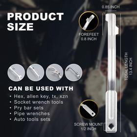 Yunziling wrench extender tool compatible with half-inch drive for easier torque.