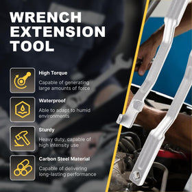 Yunziling wrench extender slim profile reaches restricted areas during repairs.