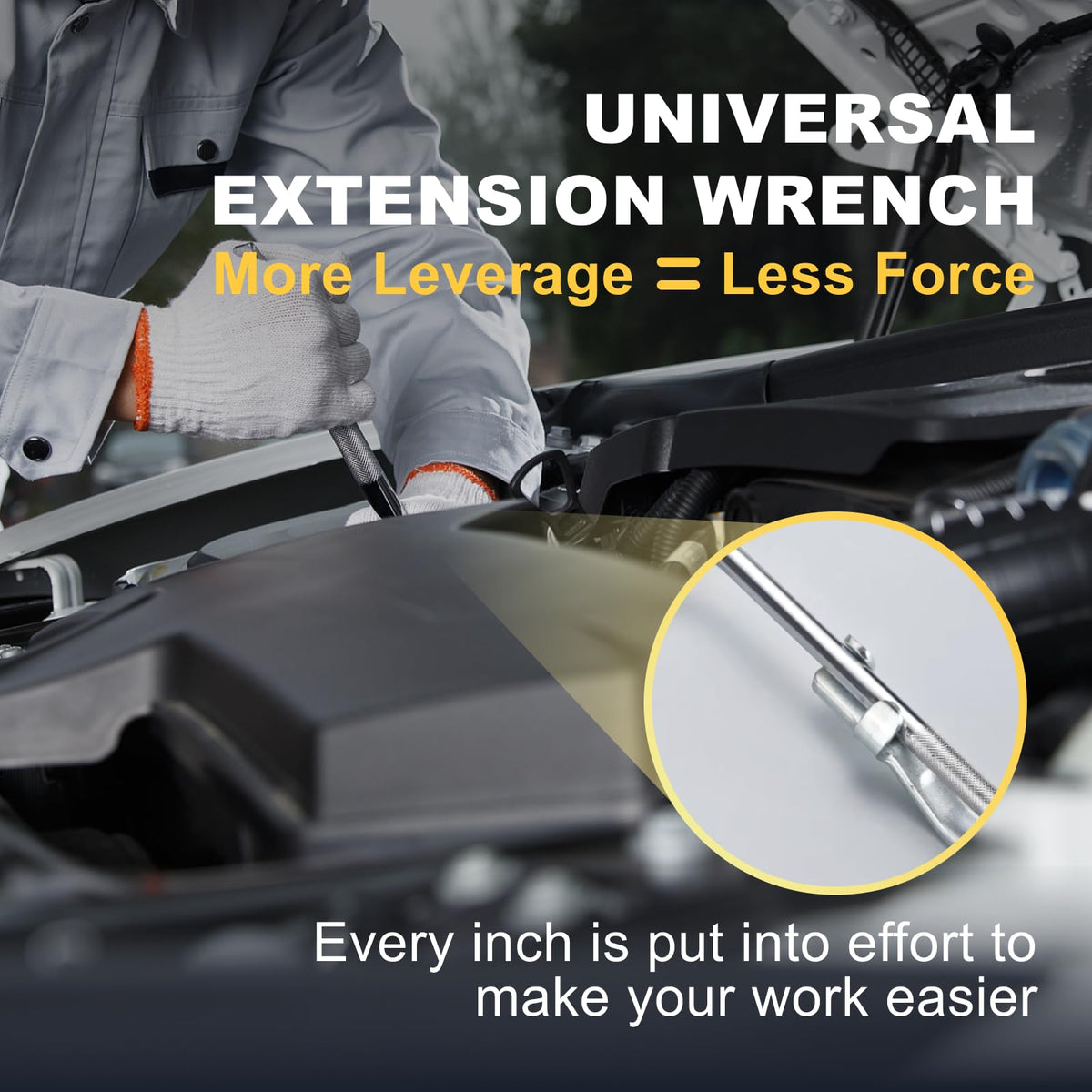 Yunziling 2-piece kit offers extended leverage for mechanics and auto work.