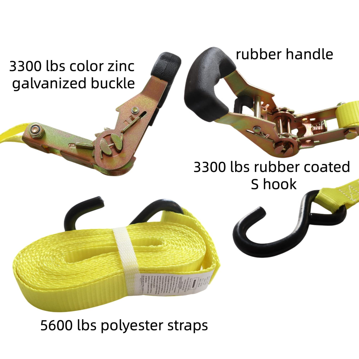 Yellow Yuoneiy strap color enhances trailer visibility and cargo security.