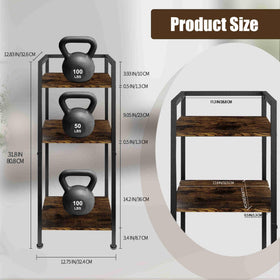 Yuoziyy 3-tier 32in stand demonstrates versatile storage options.
