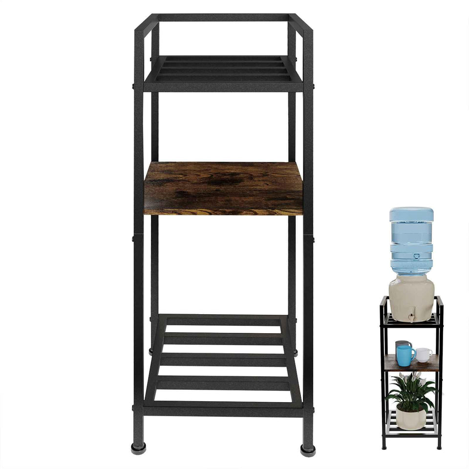 Yuoziyy water dispenser stand with wood and metal 3-tier design for sturdy organization