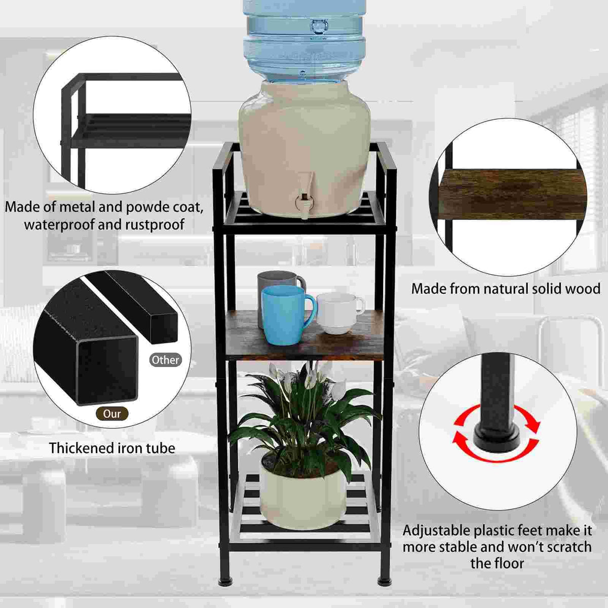 Yuoziyy wooden base and metal frame provide durable support