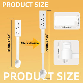 YupURStyle extendable outlet behind couch setup illustrating convenient power access.