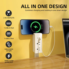 YupURStyle USB A port and AC outlets active for multiple devices.