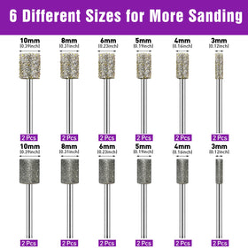 YURINWOO 24-piece stone carving bit set for durable diamond burrs across projects.