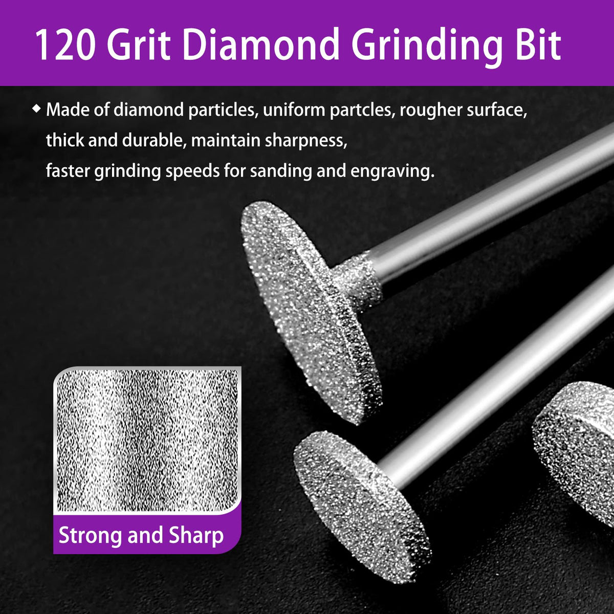 YURINWOO cylindrical diamond burr for cylindrical grooves and contour shaping