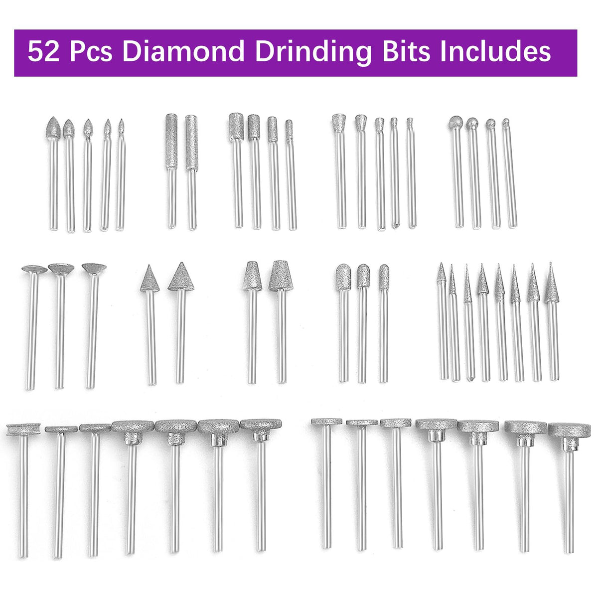 YURINWOO flat rectangular diamond burr for flat surfaces and material removal