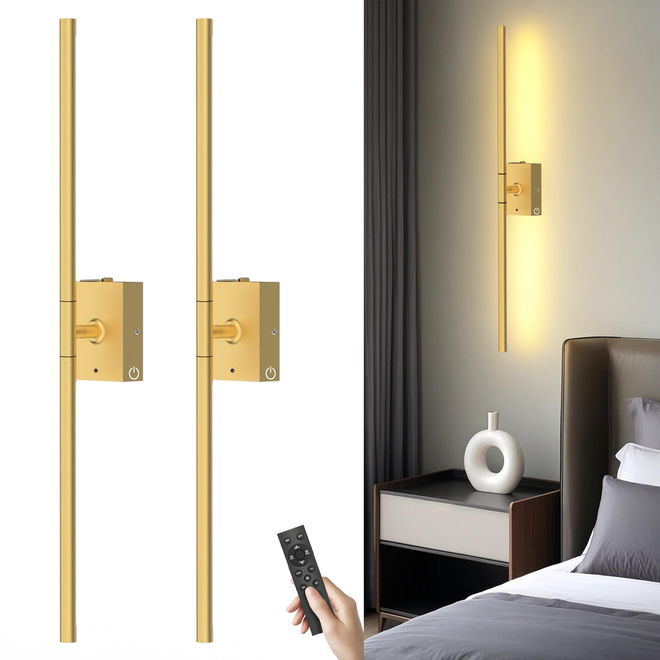 Yurnero battery-operated wall sconces front view showing compact cordless design