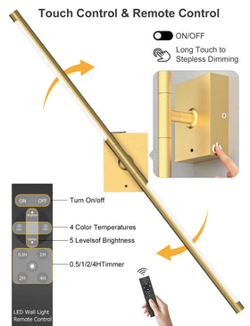 Yurnero battery-operated wall sconces side view highlighting slim profile