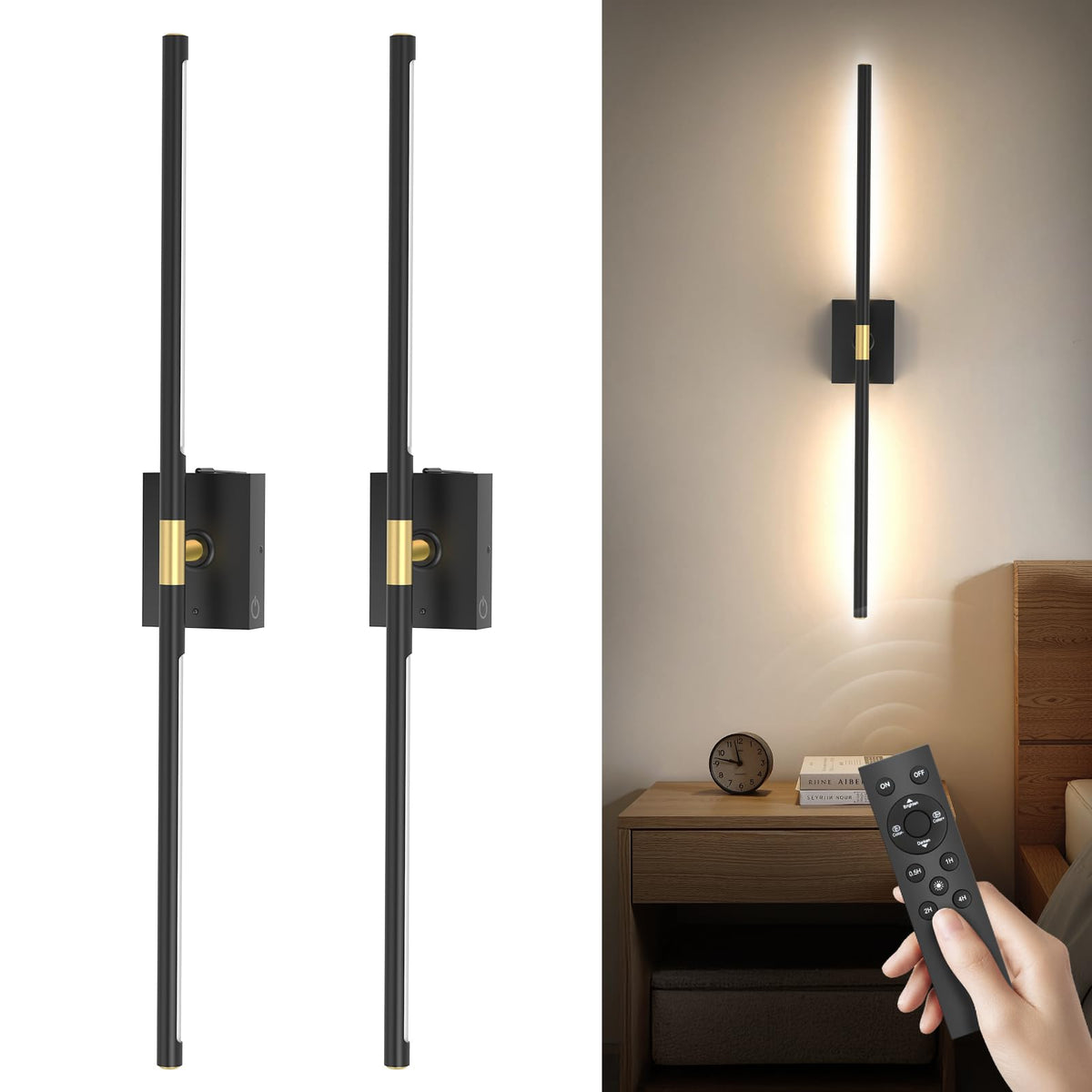 Yurnero rechargeable wall sconce pair creates wireless mood lighting.