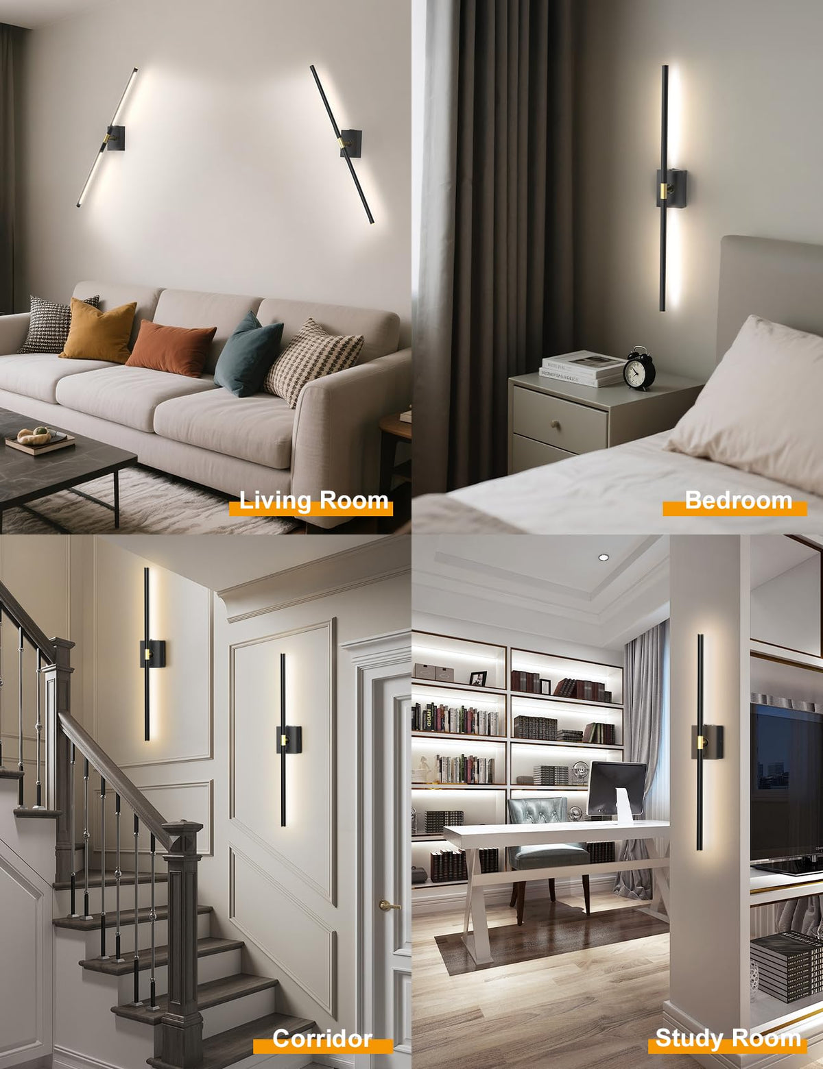Yurnero dimmable LED wall light with 3000K-6000K range.