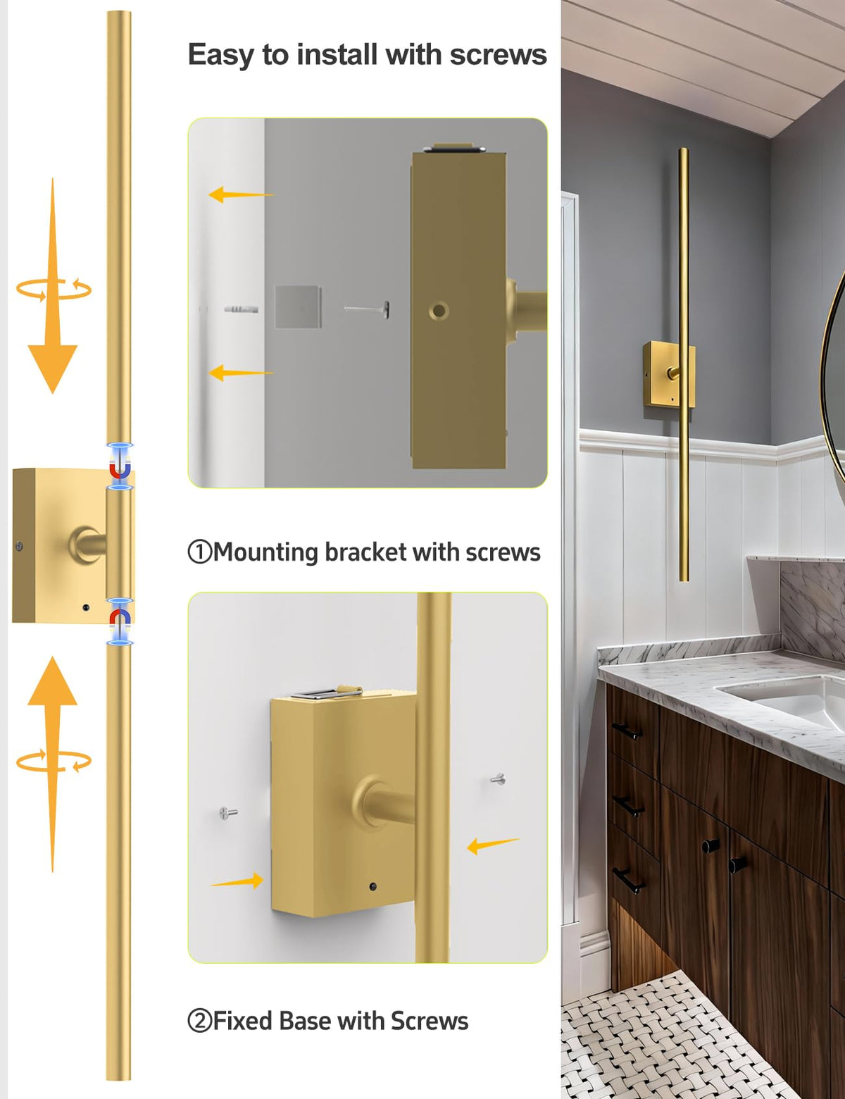 Yurnero wall sconces detachable battery box for easy charging