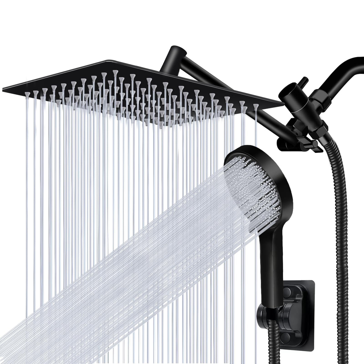Yurnomy 10-inch rain shower head for immersive rainfall and relaxation.