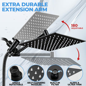 Yurnomy 360-degree rotation enables versatile showerhead positioning.