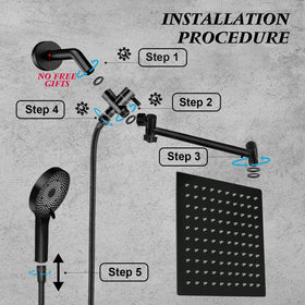 Yurnomy waterproof hose with gaskets to prevent leaks during showers.