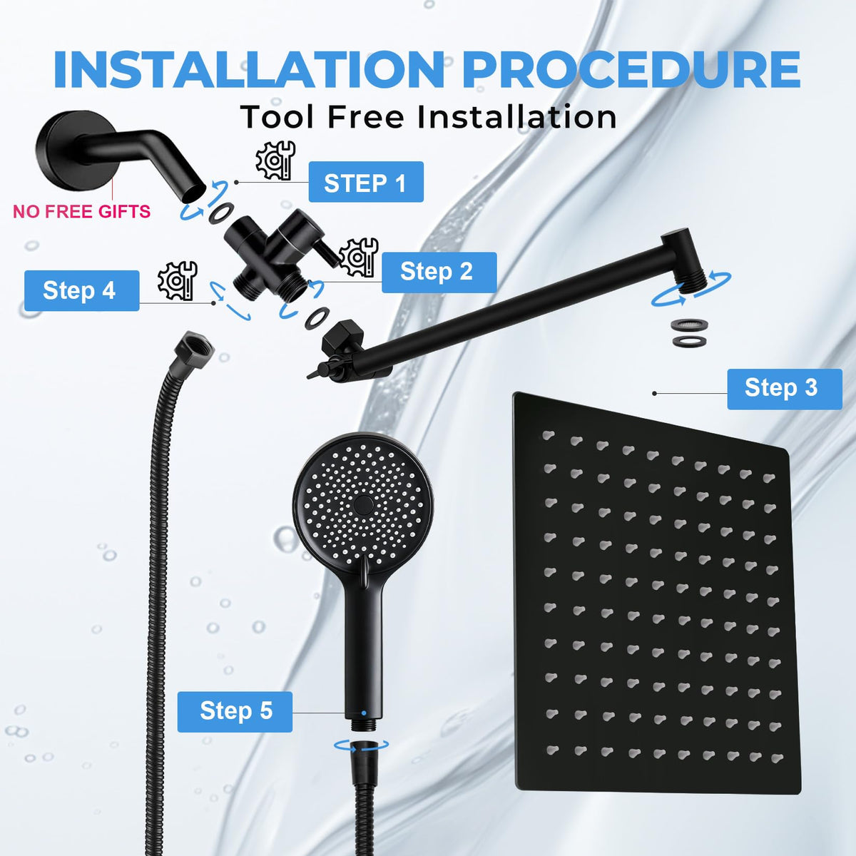 Yurnomy waterproof hose with built-in gasket minimizes leaks.