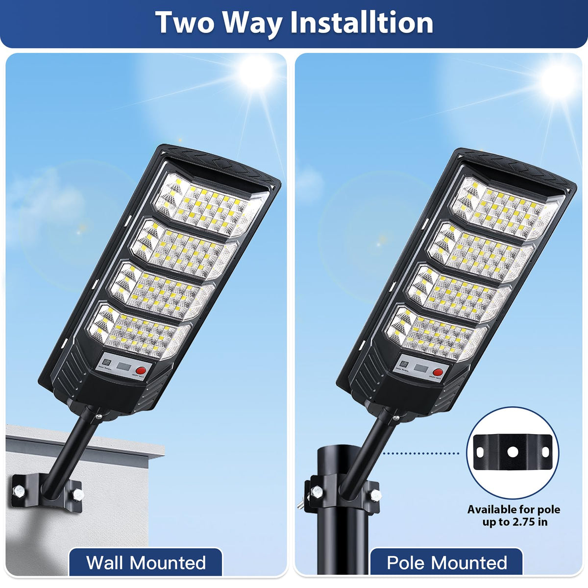 Yusist solar powered unit with 6000 mAh battery for longer runtime