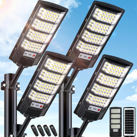 Yusist solar street light with 320° wide-angle illumination for large outdoor areas.