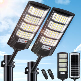 Yusist solar street light with 320° wide-angle beam for broad outdoor coverage