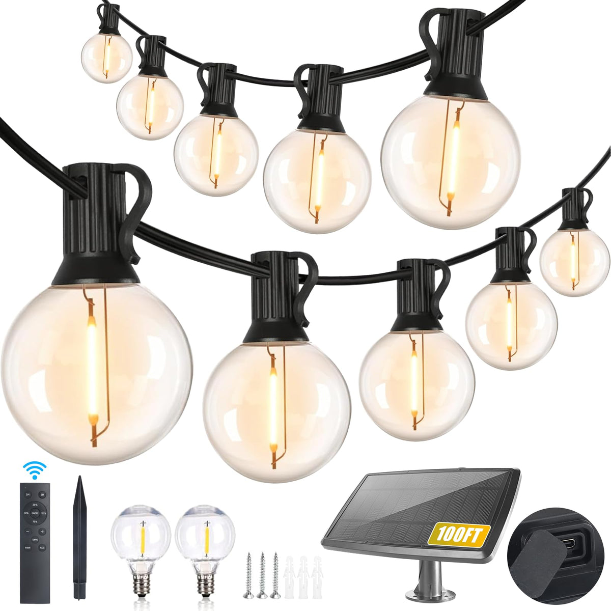 Yusist solar string lights with remote control for easy outdoor ambiance.