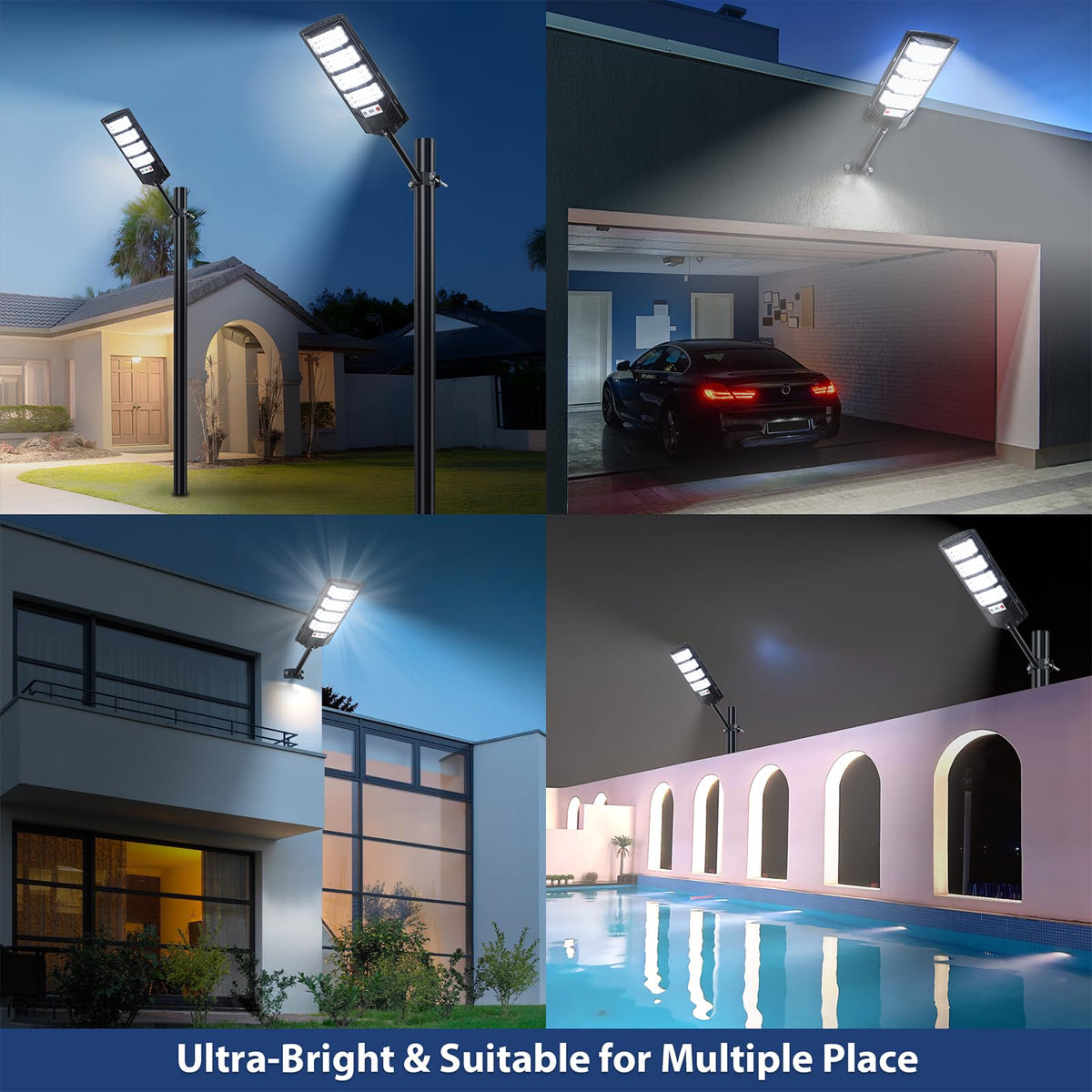 Yusist flood lights designed for parking lots, streets, and driveways