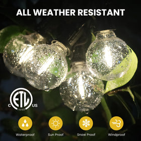 Yusist waterproof shatterproof bulbs built to withstand outdoor conditions.