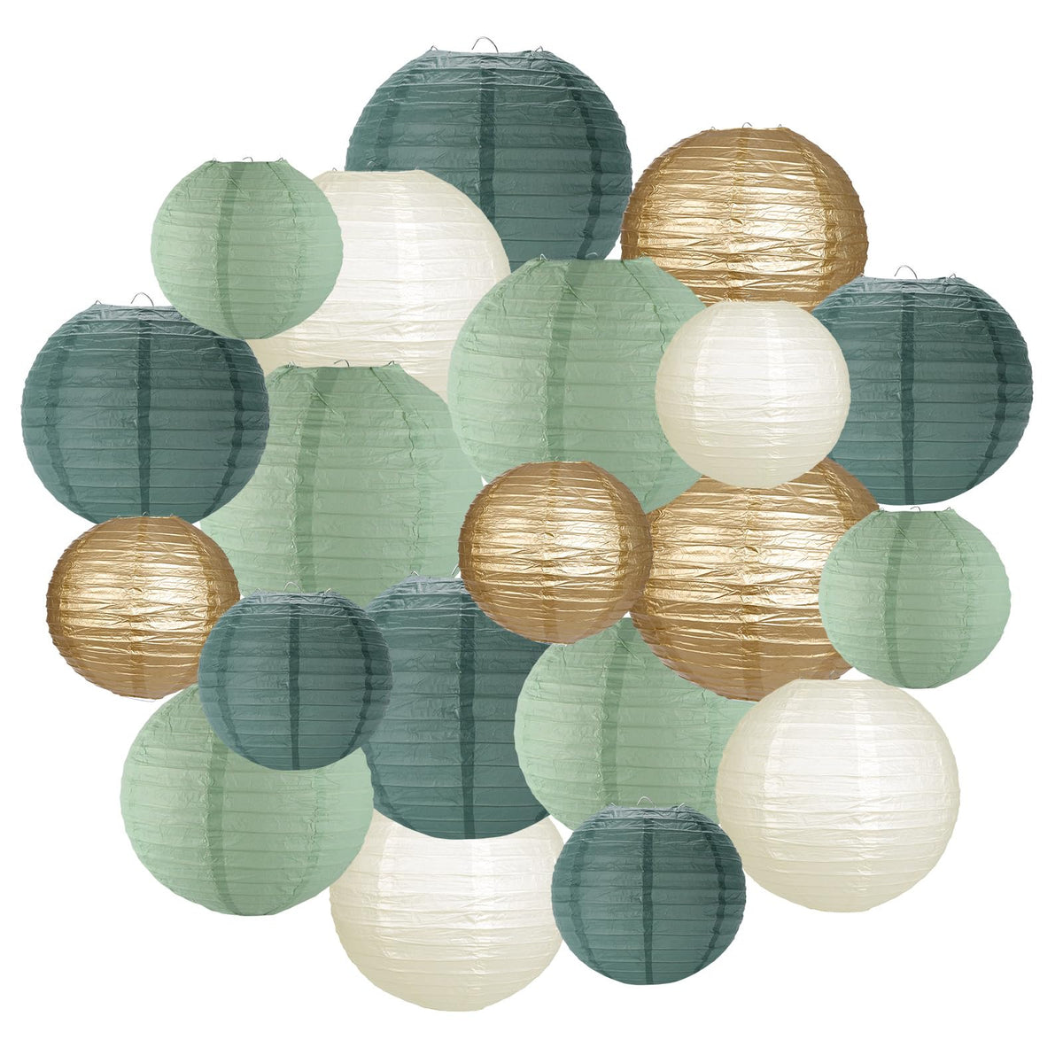 Yuxiou sage green 10in paper lanterns for elegant outdoor backdrop