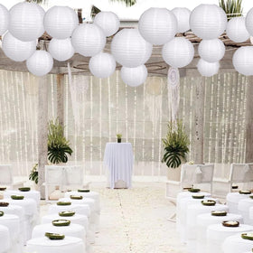 Yuxiou 6-inch white lanterns provide delicate accents