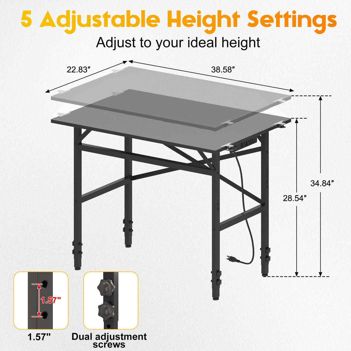Yuyetuyo adjustable-height bench showing ergonomic setup for tasks