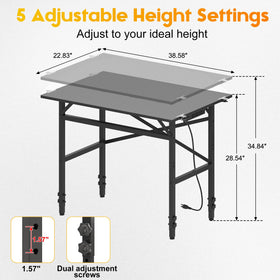 Yuyetuyo adjustable-height bench showing ergonomic setup for tasks