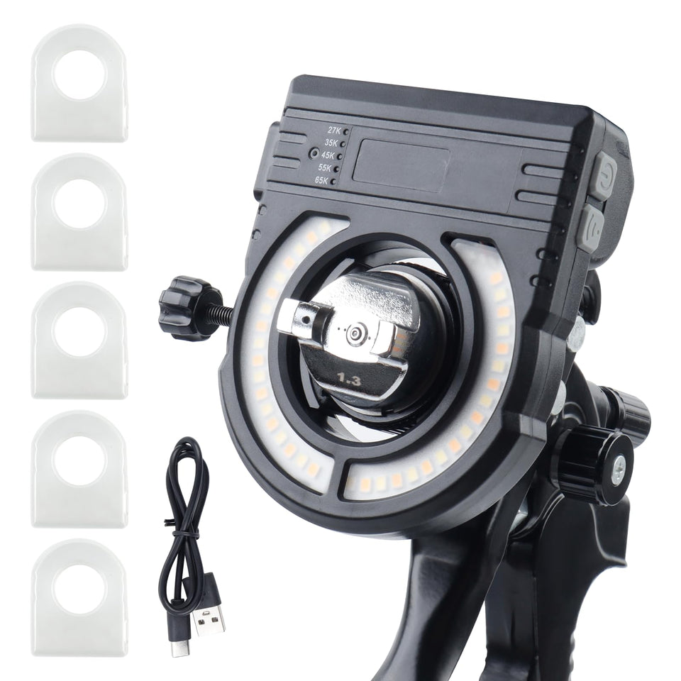 YUZES paint gun light attachment on gun highlights precise spraying with better visibility