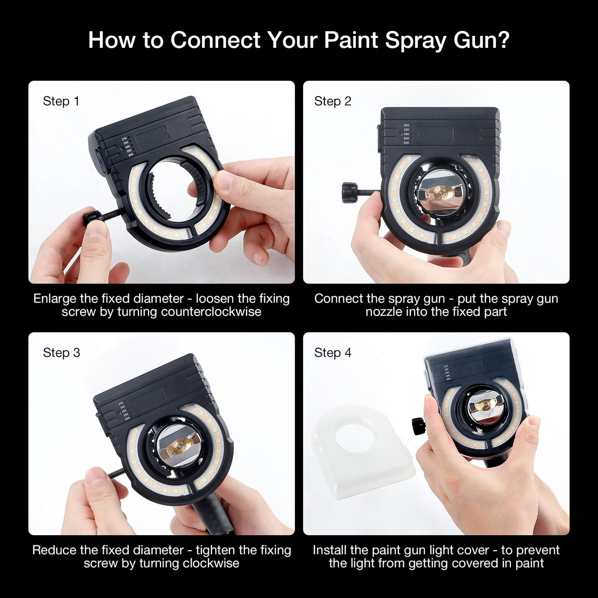 YUZES paint gun light battery life indicator and long runtime