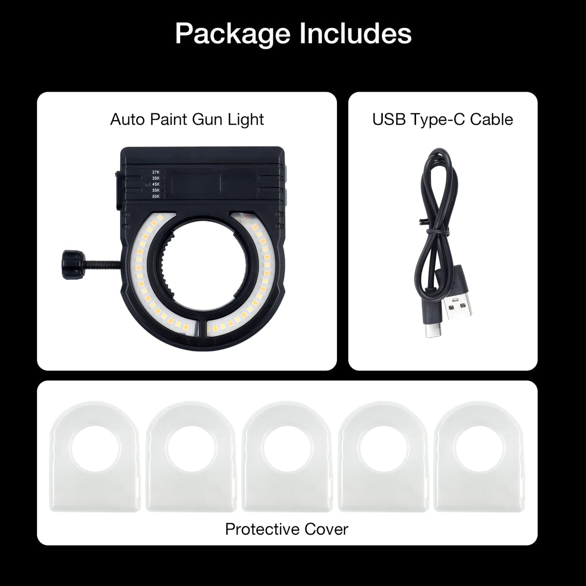 YUZES paint gun light kit showcases complete setup ready for use