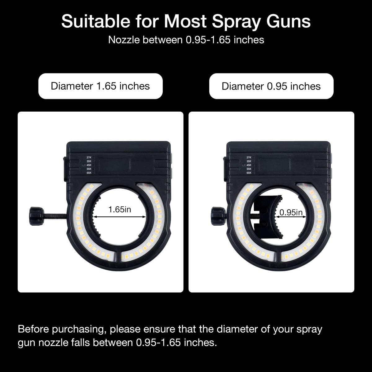 YUZES paint gun light panel illumination clearly reveals panels and curves