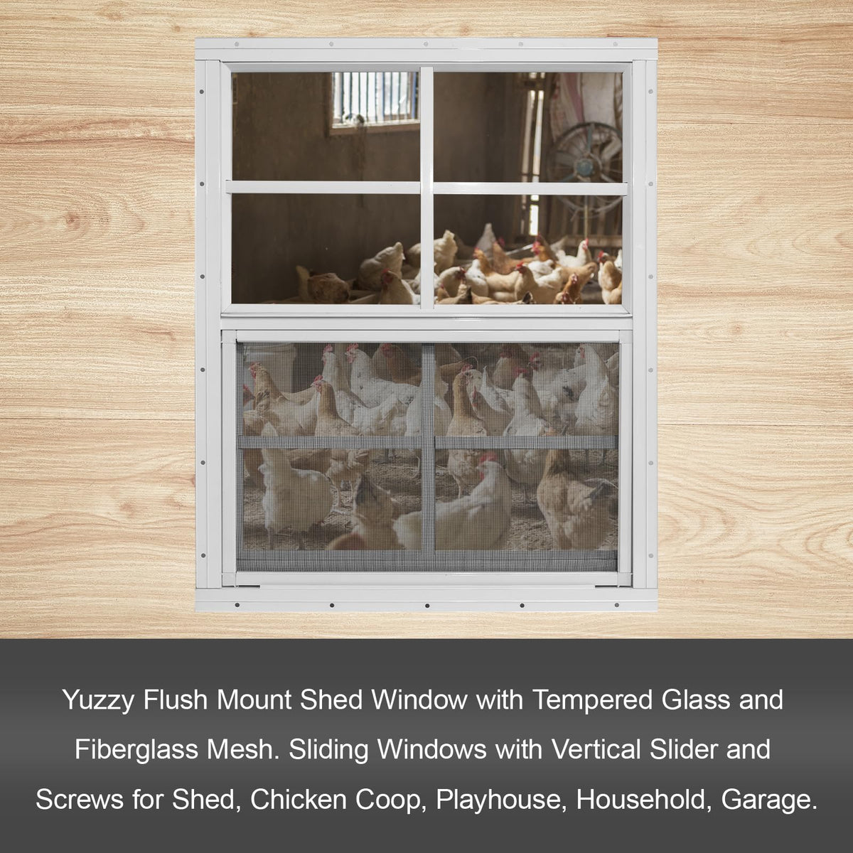 Yuzzy 24x36 shed windows side vent slider provides adjustable airflow.