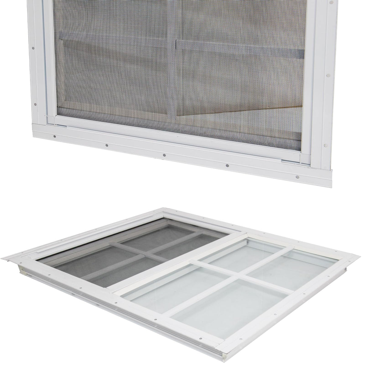 Yuzzy shed windows flush-mount installation with included screws for simple setup.