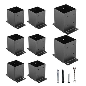 YVHFWOY 4x4 post base side view for sturdy deck railing installs.