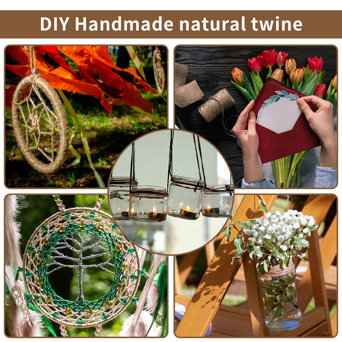 YWEAUIV craft-decor wreath twine for woven accents and home projects.